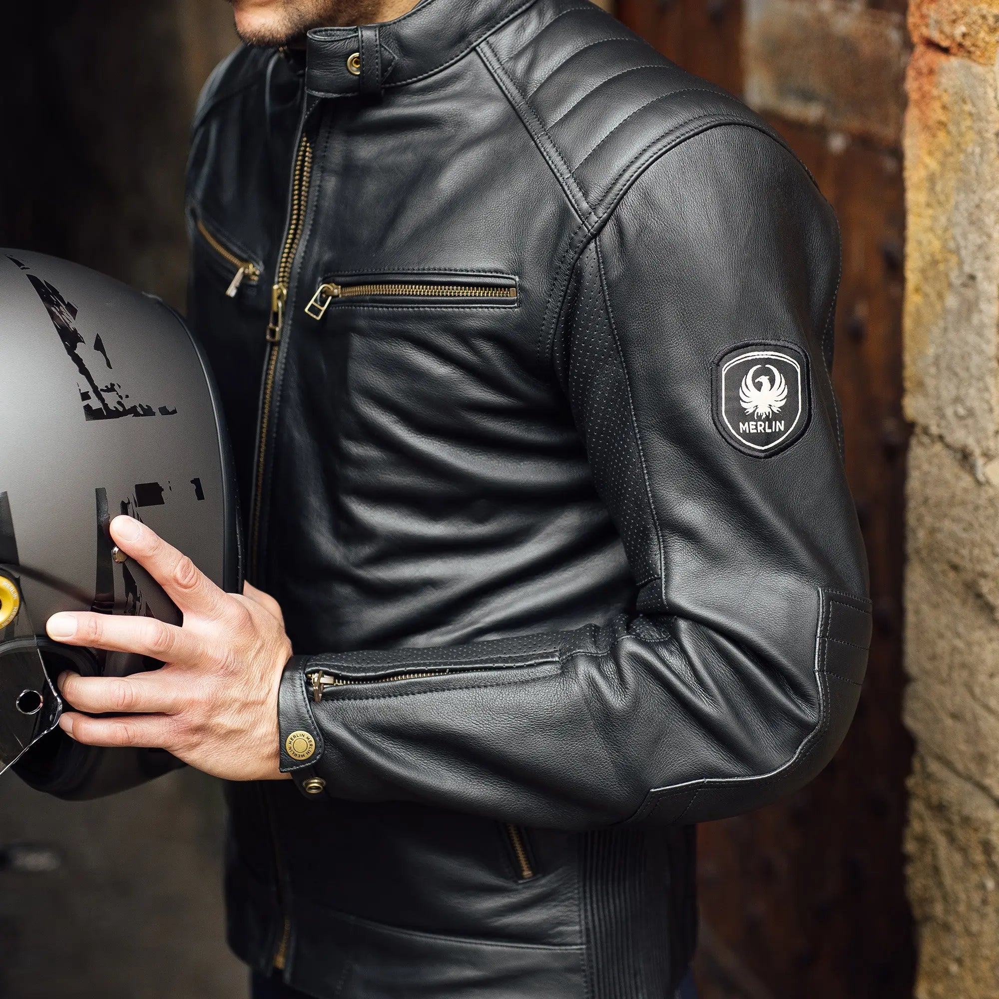 Merlin Chase 2 AAA D3O Leather Jacket Black FREE UK Delivery, FREE 365 Day Returns | Moto Central