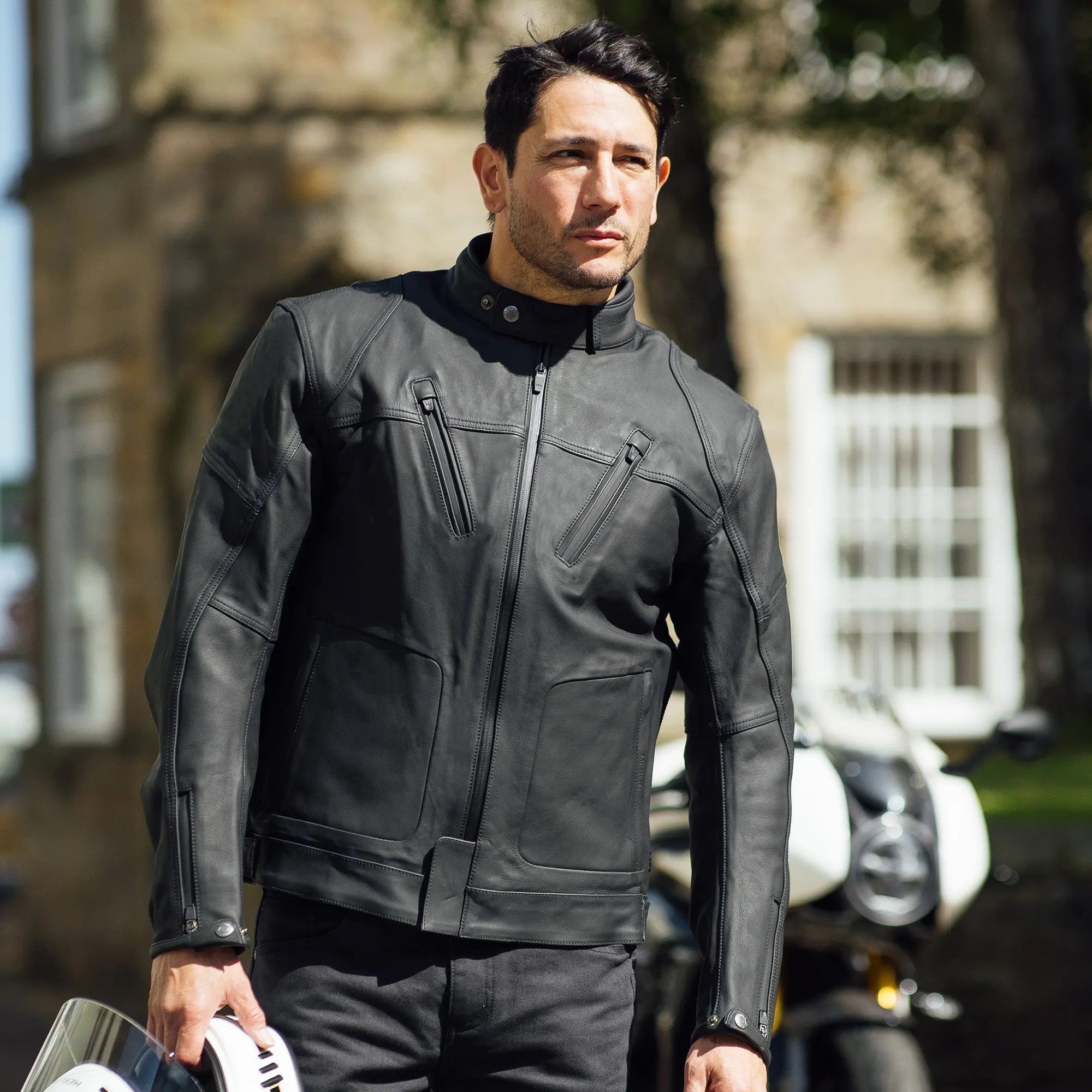 Merlin Gable 2 AAA D3O Waterproof Leather Jacket Black FREE UK Delivery, FREE 365 Day Returns | Moto Central