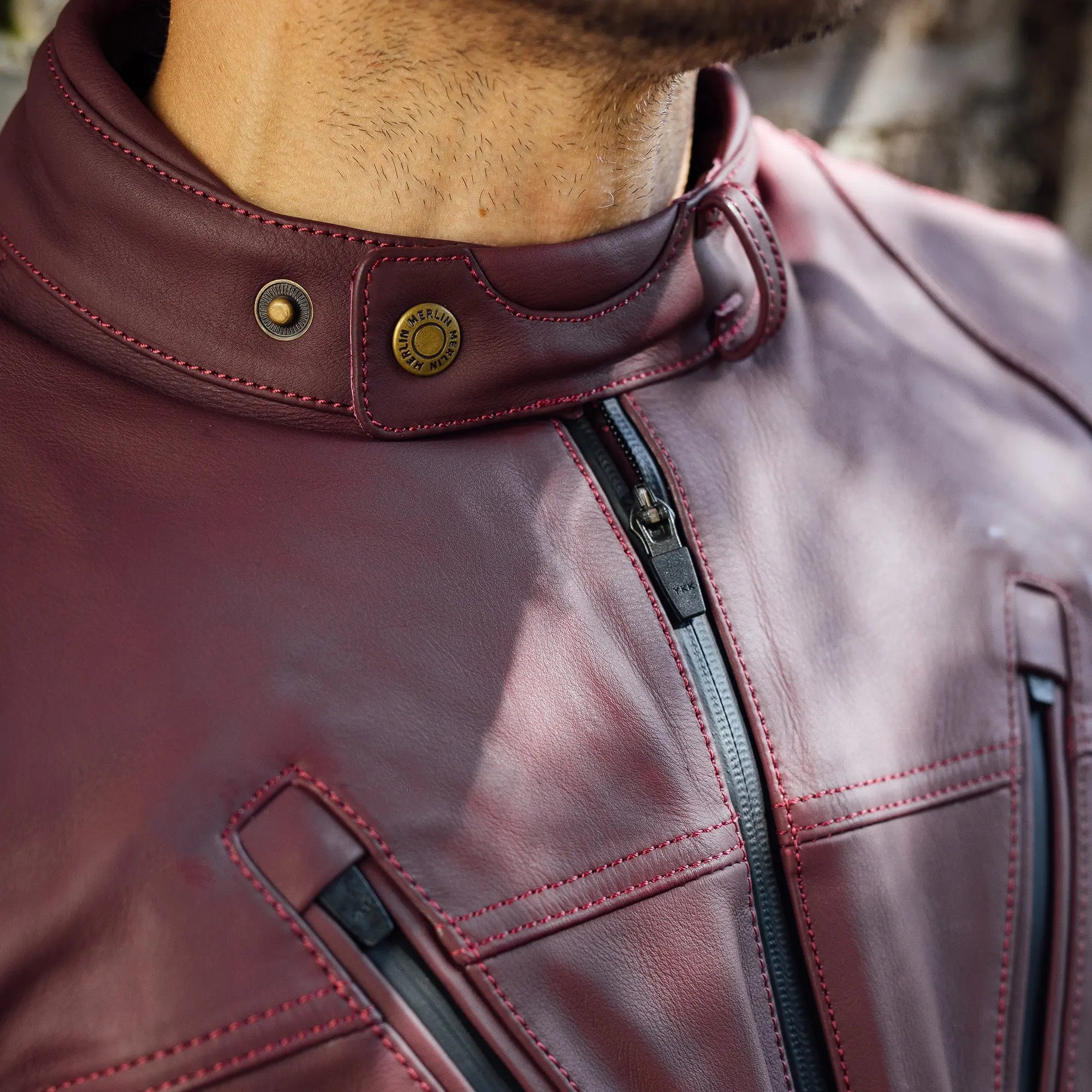 Merlin Gable 2 AAA D3O Waterproof Leather Jacket Oxblood FREE UK Delivery, FREE 365 Day Returns | Moto Central