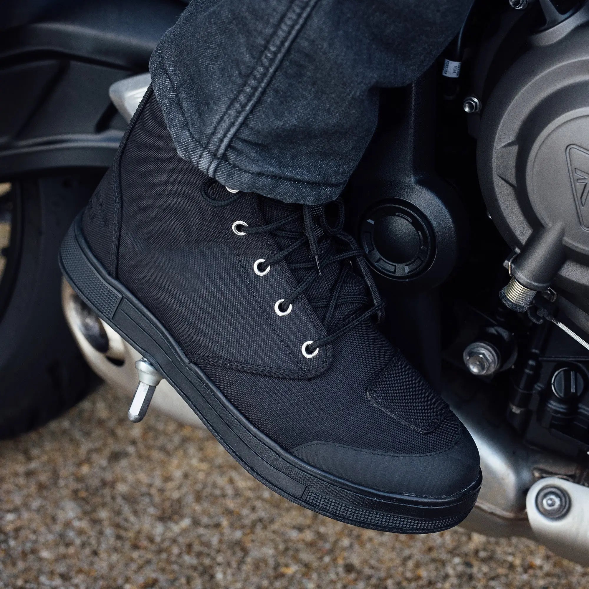 Merlin Knots D3O Canvas Boots Black FREE UK Delivery, FREE 365 Day Returns | Moto Central