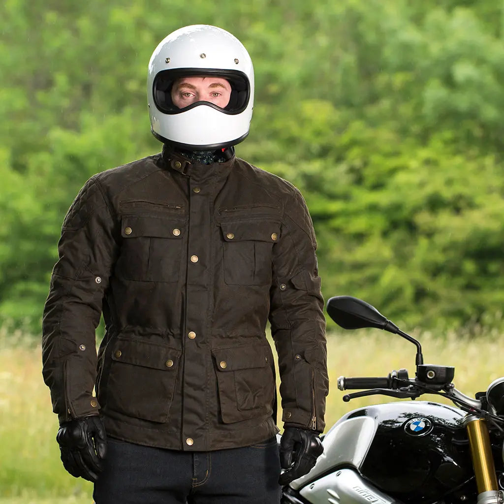 Merlin Yoxall 2 Waxed Cotton Jacket Olive FREE UK Delivery, FREE 365 Day Returns | Moto Central