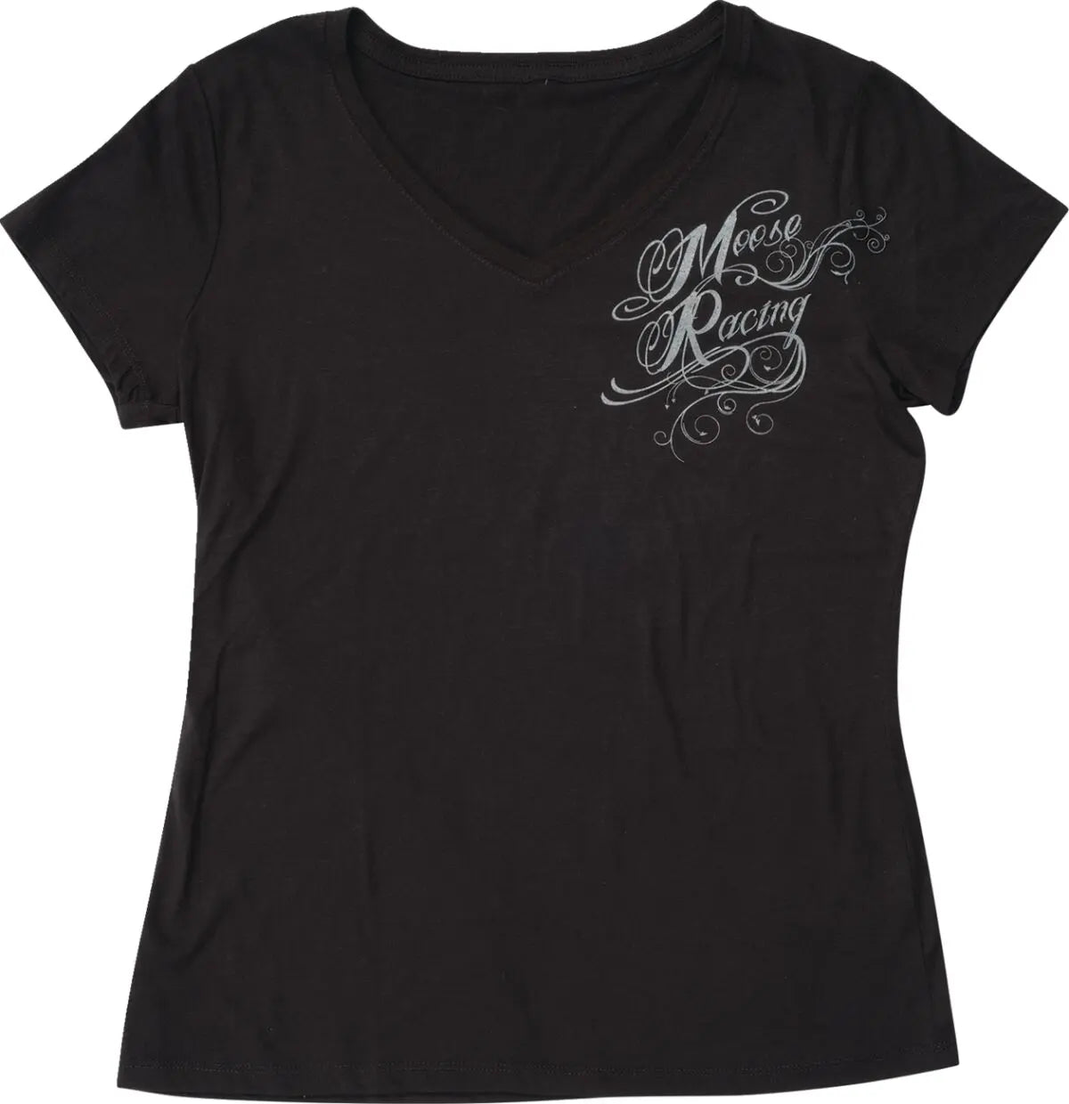 Moose Racing Flourish Script Ladies T-Shirt Black - FREE UK Shipping, FREE 365 Day Returns | Moto Central