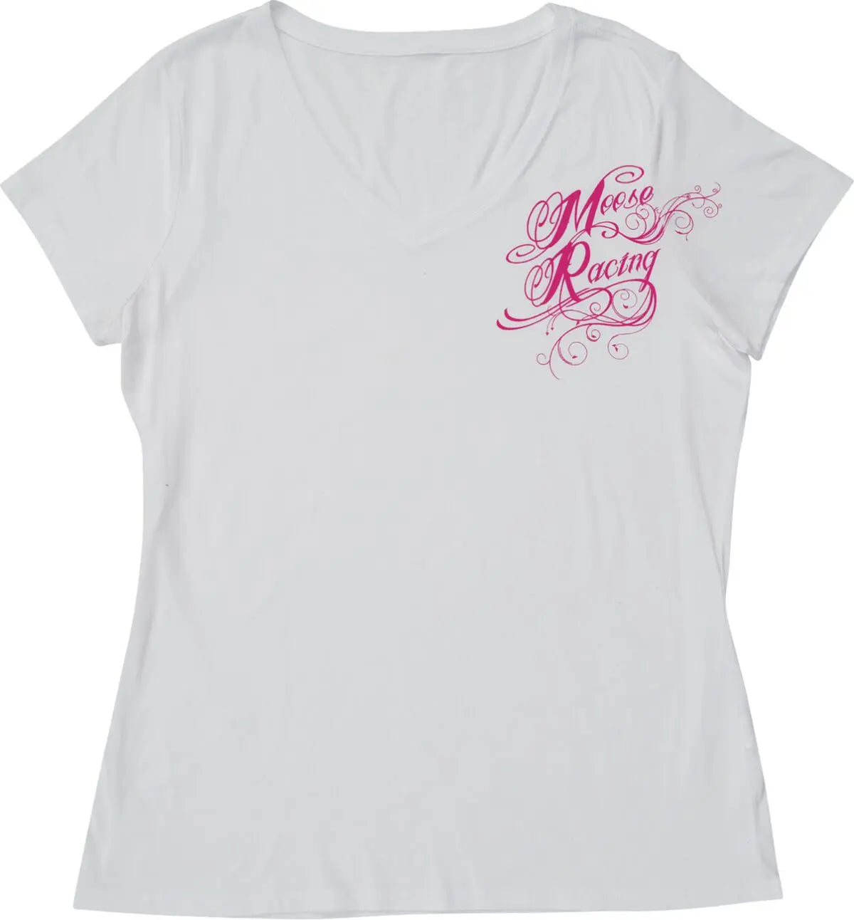 Moose Racing Flourish Script Ladies T-Shirt White - FREE UK Shipping, FREE 365 Day Returns | Moto Central