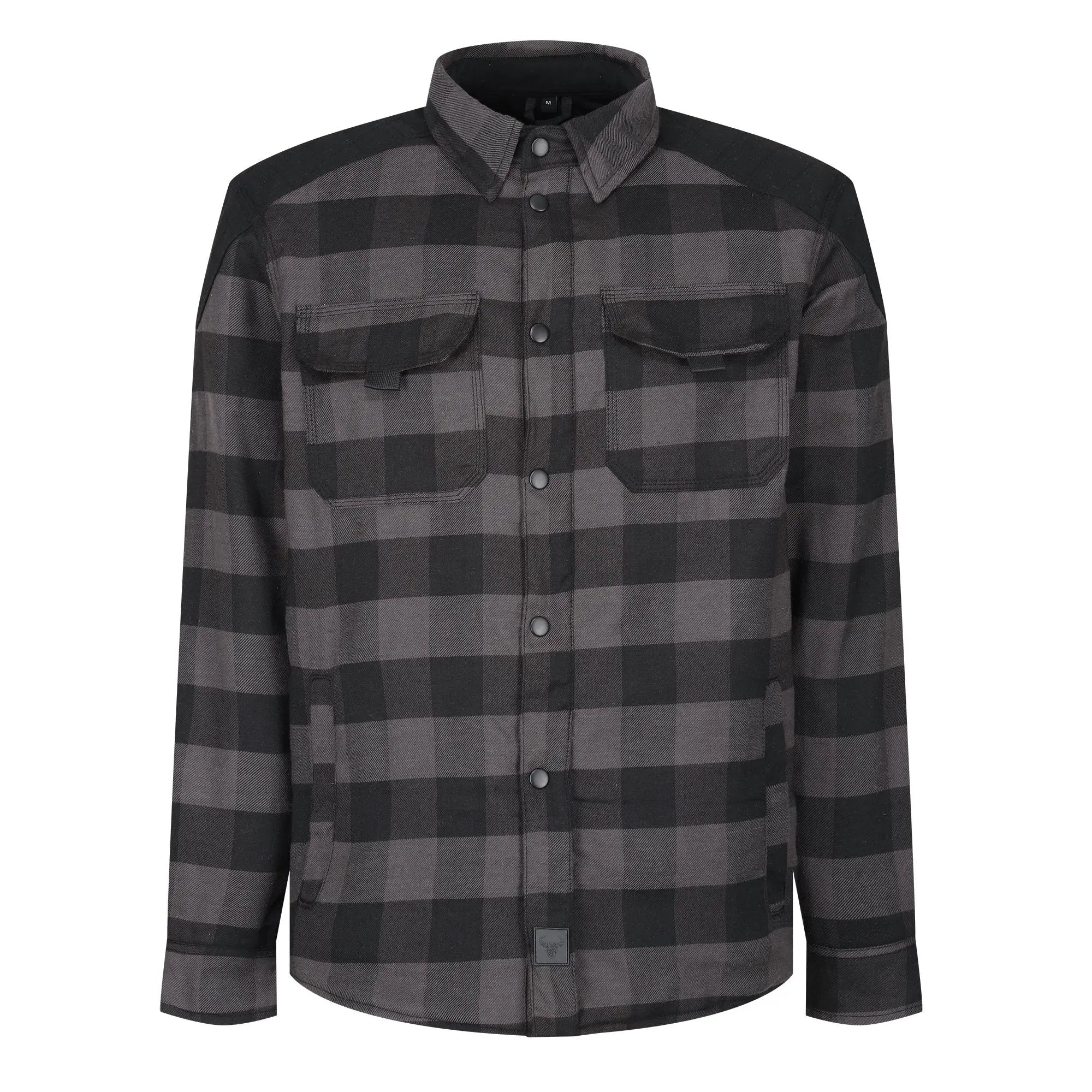 MotoBull Woody Flannel Textile Jacket Grey  - FREE UK Shipping, FREE 365 Day Returns | Moto Central