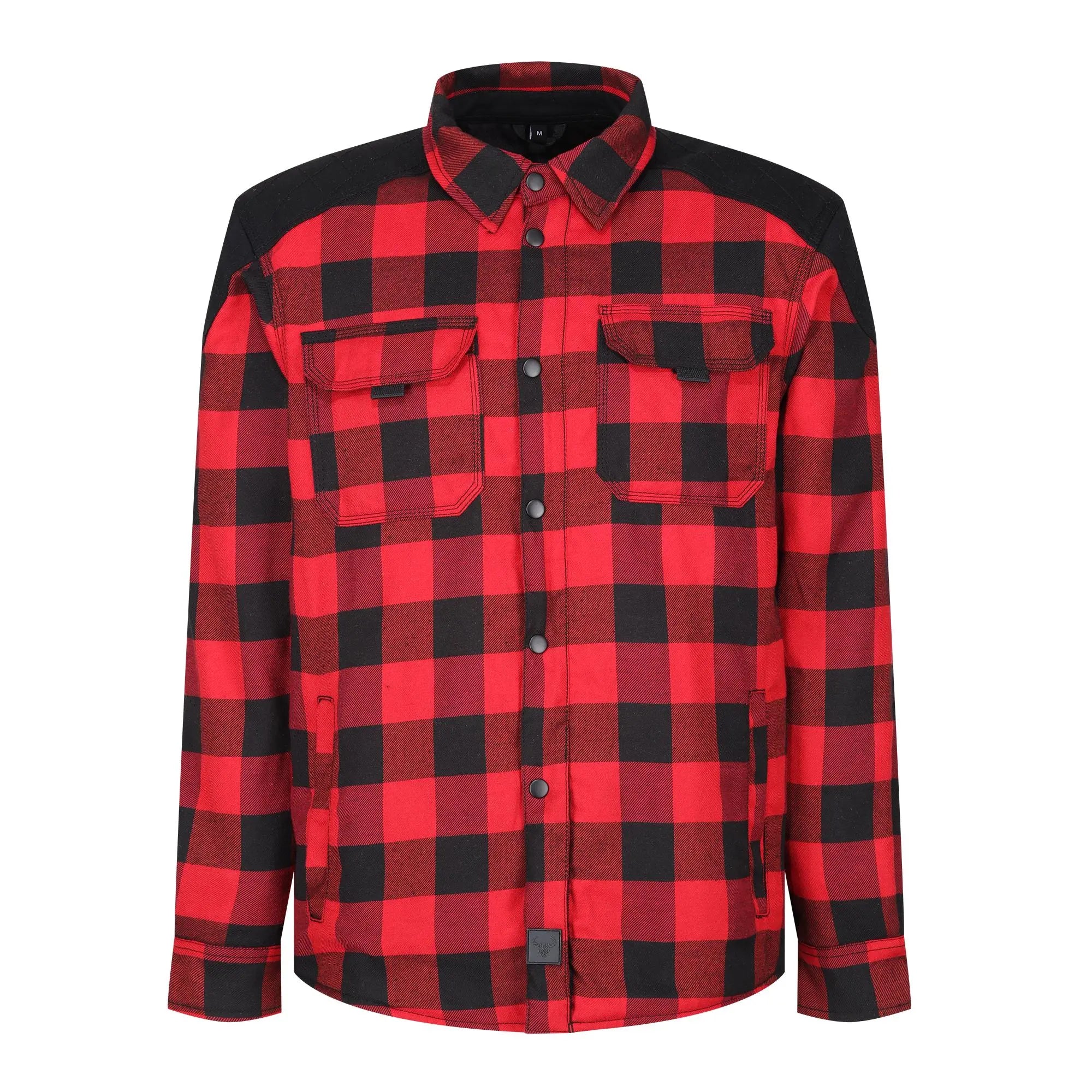 MotoBull Woody Flannel Textile Jacket Red  - FREE UK Shipping, FREE 365 Day Returns | Moto Central