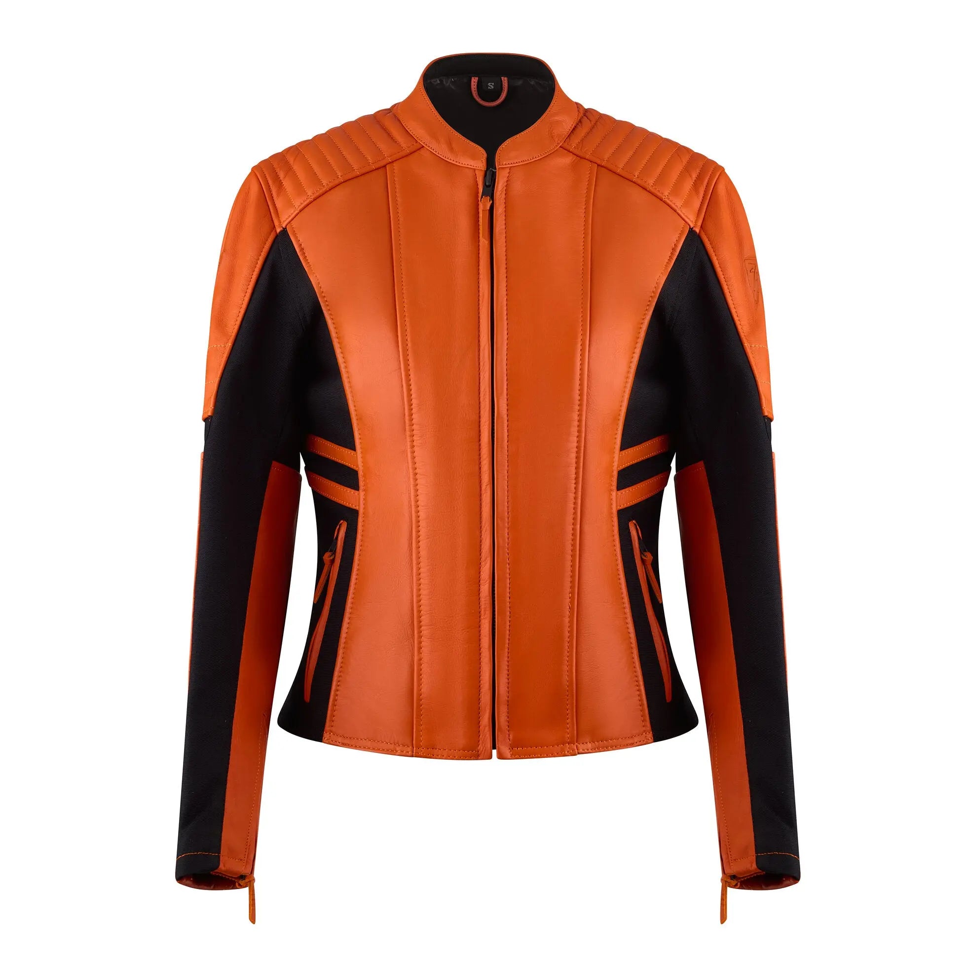 MotoGirl Amelia Ladies Leather Jacket Orange FREE UK Delivery, FREE 365 Day Returns | Moto Central