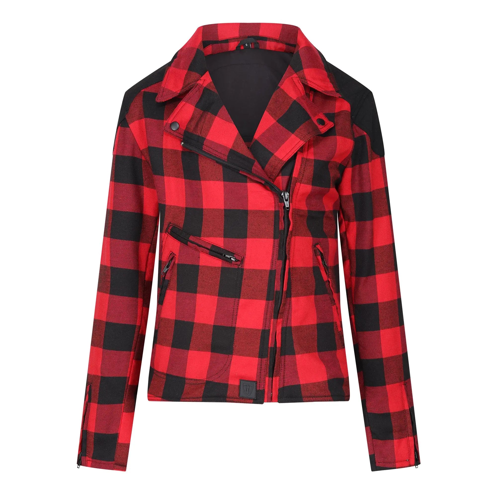 MotoGirl Jessie Flannel Ladies Textile Jacket Red  - FREE UK Shipping, FREE 365 Day Returns | Moto Central