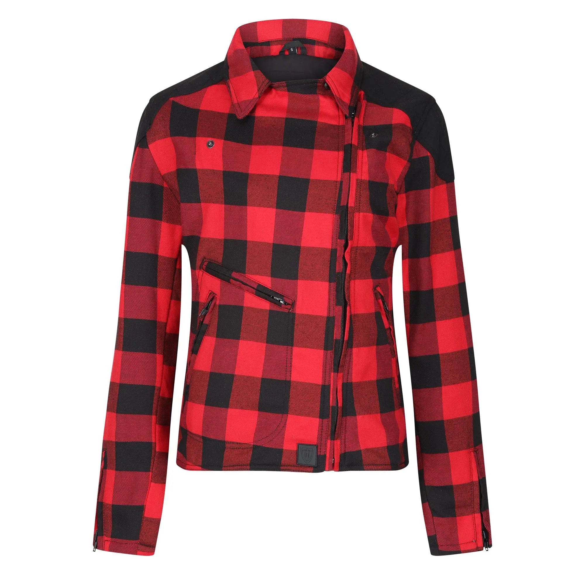 MotoGirl Jessie Flannel Ladies Textile Jacket Red  - FREE UK Shipping, FREE 365 Day Returns | Moto Central