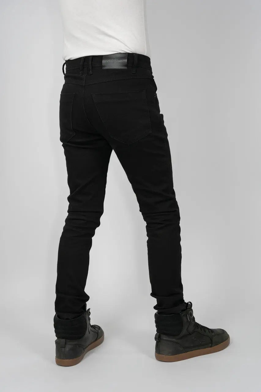 MotoJean Skinny Fit Denim Jeans Black - FREE UK Shipping, FREE 365 Day Returns | Moto Central