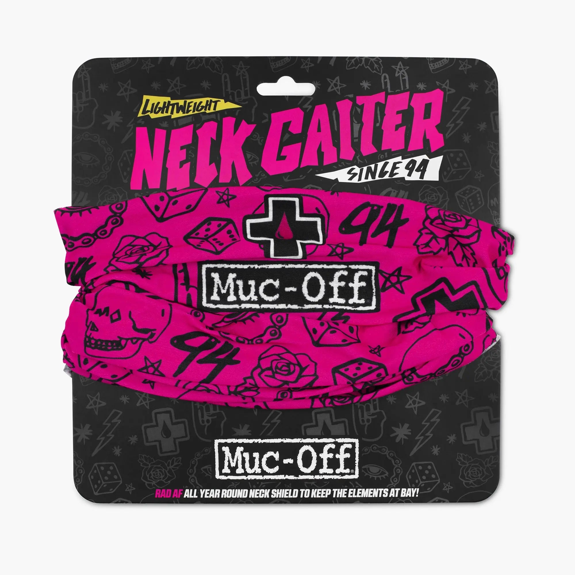 Muc-Off Lightweight Neck Gaiter Punk Pink  - FREE UK Shipping, FREE 365 Day Returns | Moto Central