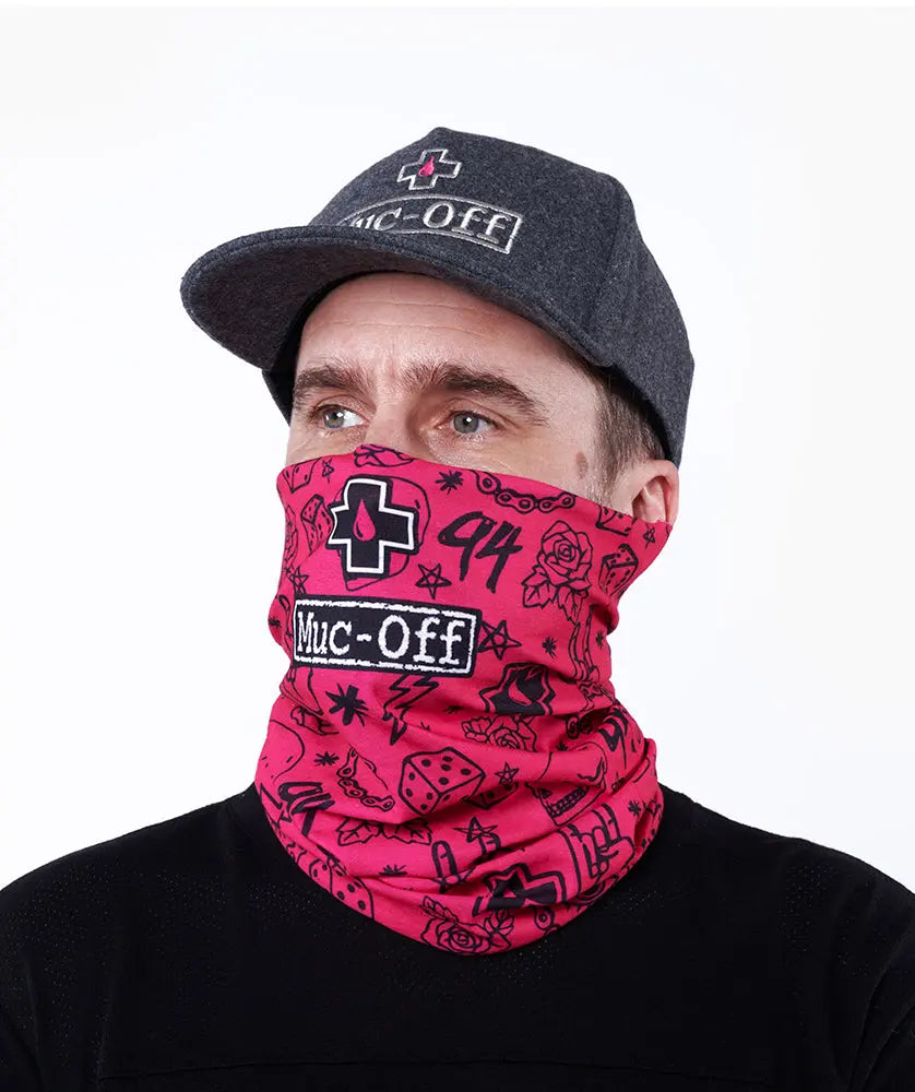 Muc-Off Lightweight Neck Gaiter Punk Pink  - FREE UK Shipping, FREE 365 Day Returns | Moto Central