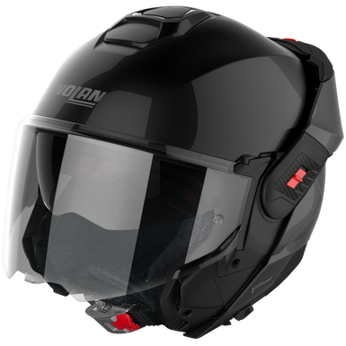 Nolan N120-1 Classic N-Com Modular Flip-Up Helmet Gloss Black  - FREE UK Shipping, FREE 365 Day Returns | Moto Central