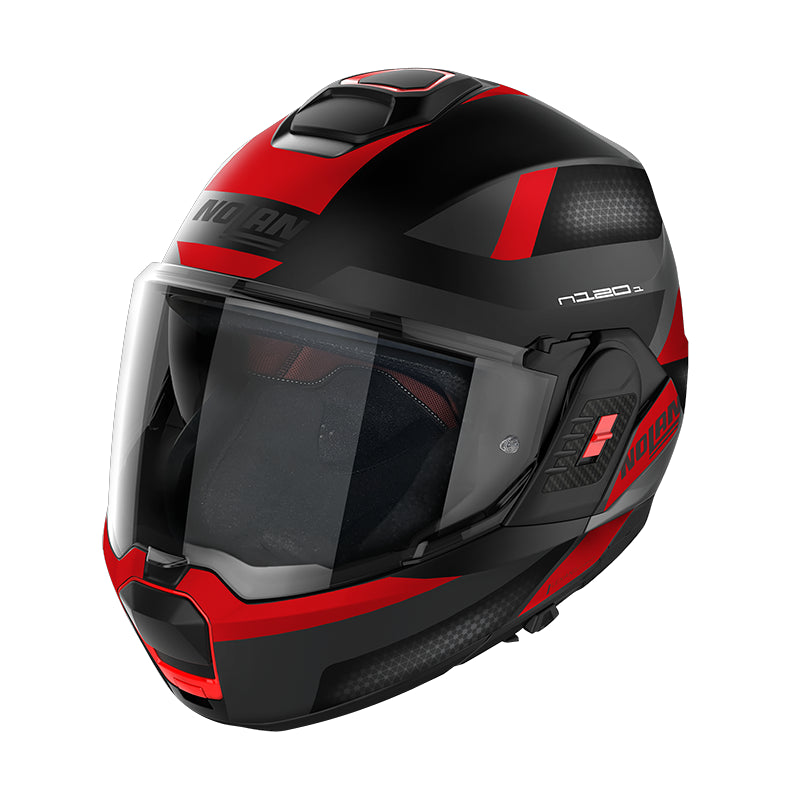 Nolan N120-1 Subway N-Com Modular Flip-Up Helmet Flat Black / Red