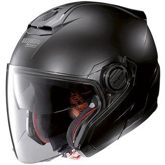 Nolan N40-5 GT 06 Classic N-Com Hybrid Helmet Flat Black - FREE UK Shipping, FREE 365 Day Returns | Moto Central