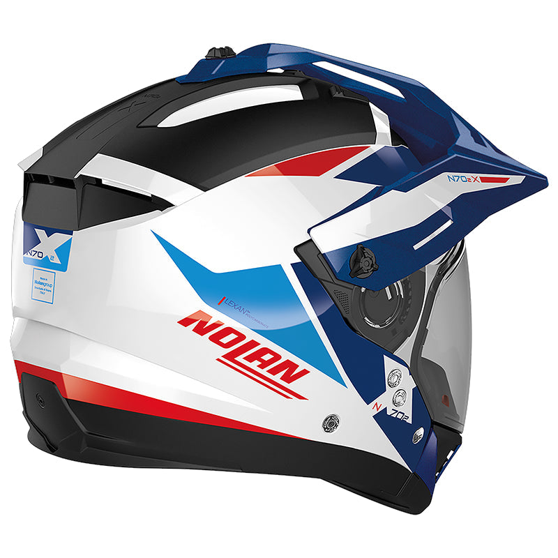 Nolan N70-2 X 06 Stunner N-Com Adventure Helmet Metal White / Blue / Red