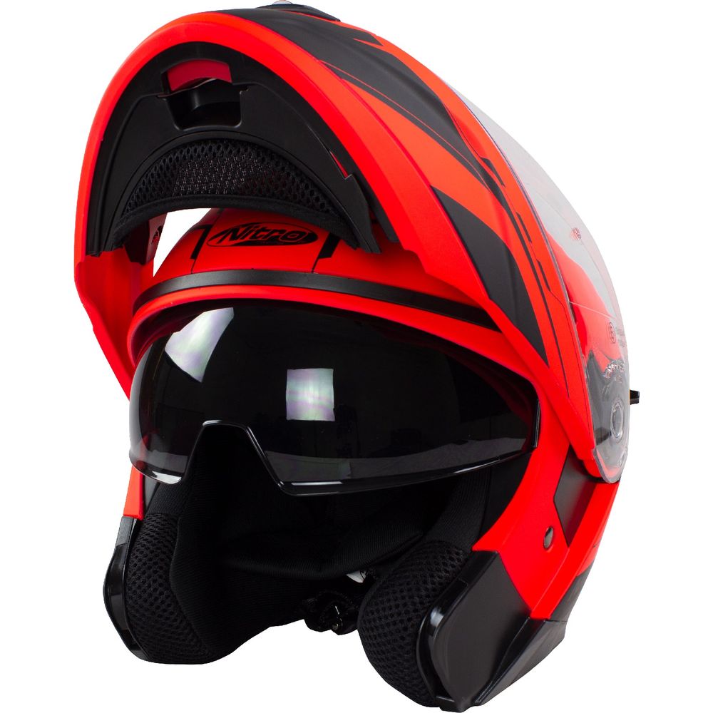 Nitro F350 Analog DVS Flip Up Helmet Black / Red / Gun