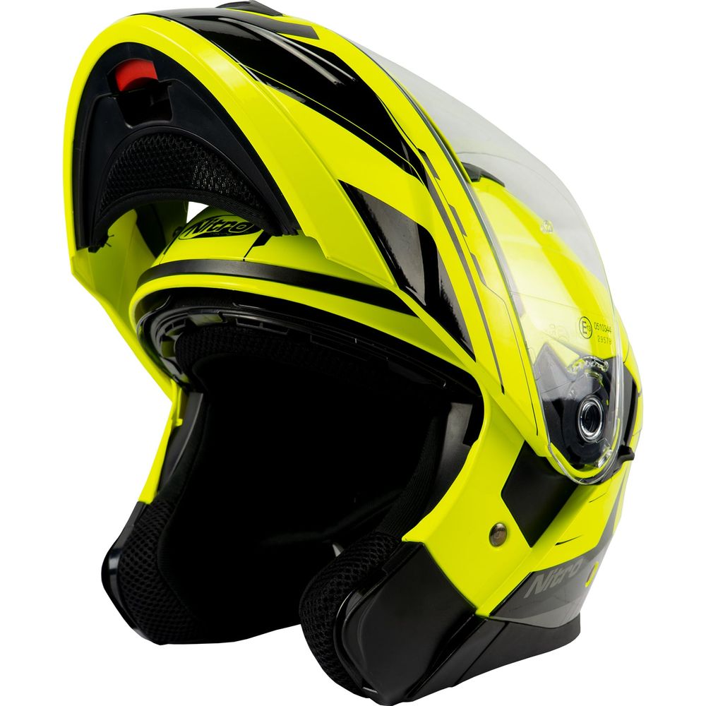 Nitro F350 Analog Flip Up Helmet Black / Safety Yellow / Gunmetal