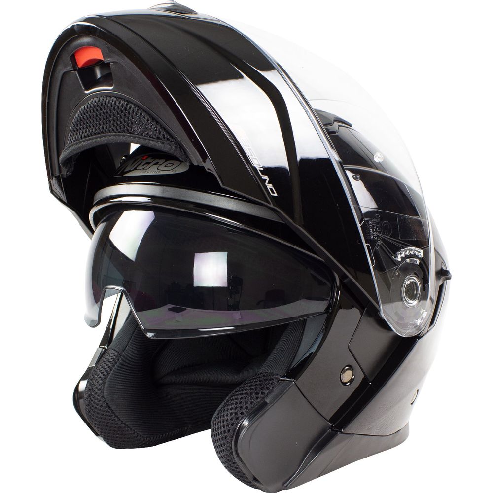 Nitro F350 Uno DVS Flip Up Helmet Gloss Black  - FREE UK Delivery - Moto Central