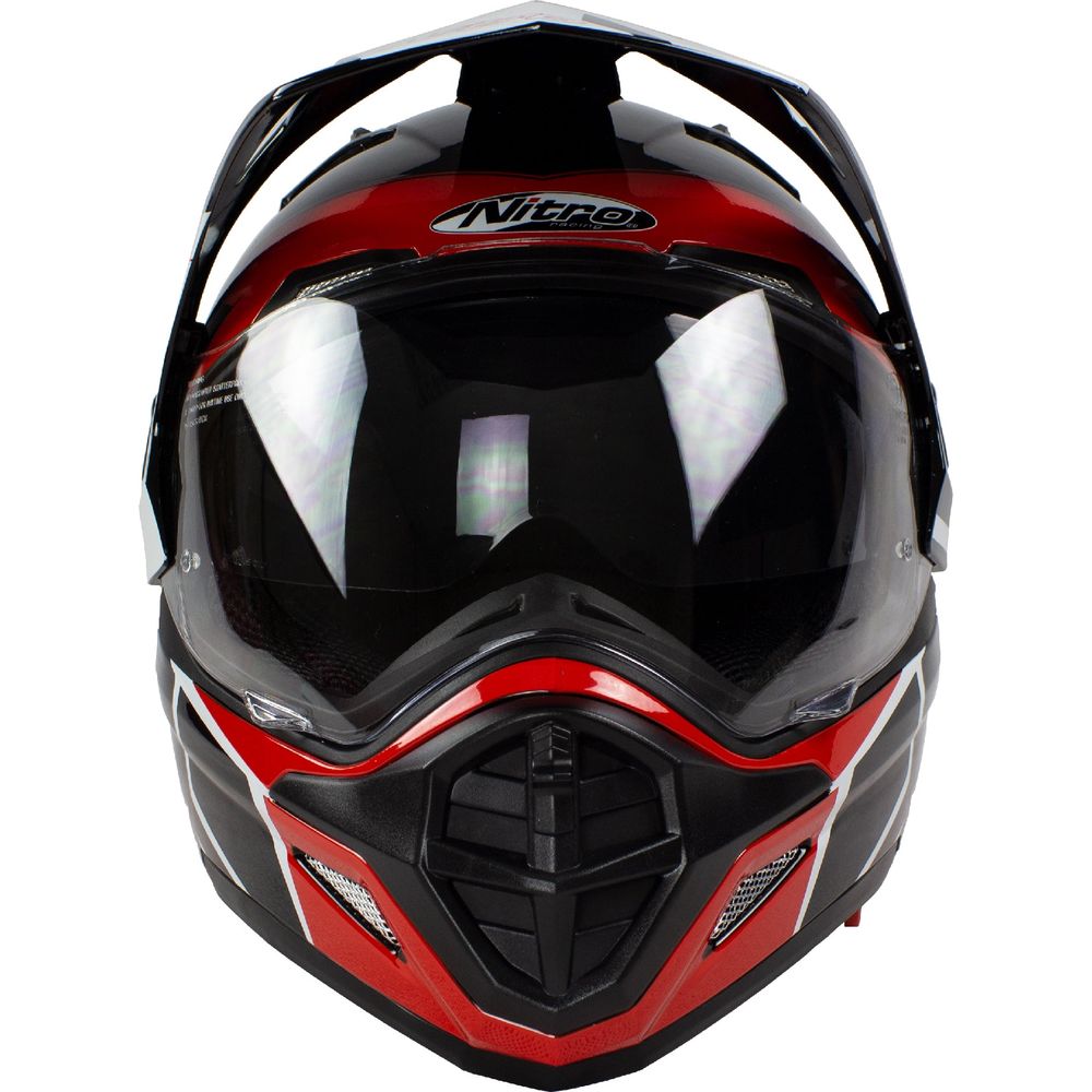 Nitro MX670 DVS Podium Pinlock Ready Adventure Helmet White / Black / Red - FREE UK Shipping, FREE 365 Day Returns | Moto Central