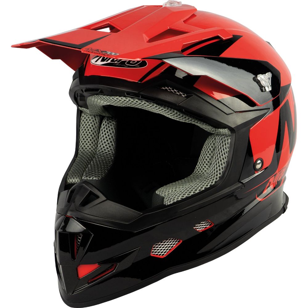 Nitro MX700 Holeshot Motocross Helmet Gloss Black / Red - FREE UK Shipping, FREE 365 Day Returns | Moto Central