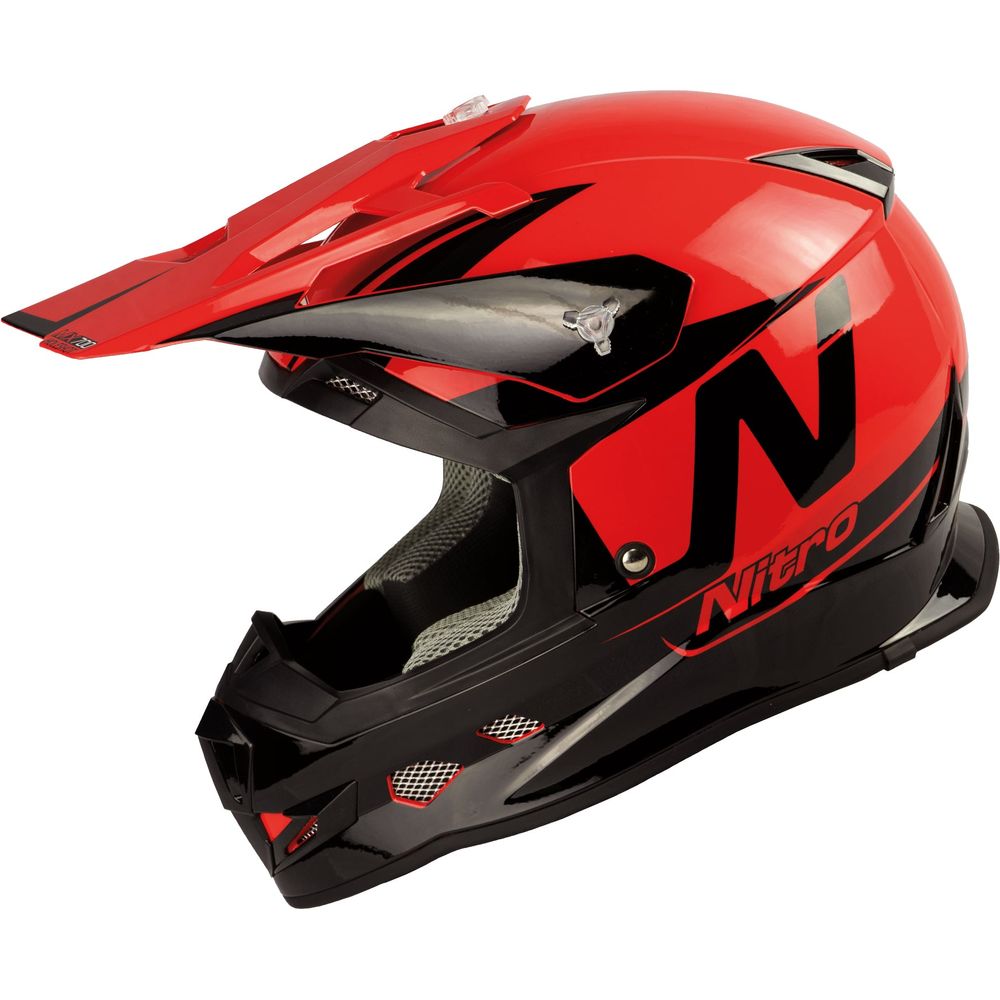 Nitro MX700 Holeshot Motocross Helmet Gloss Black / Red