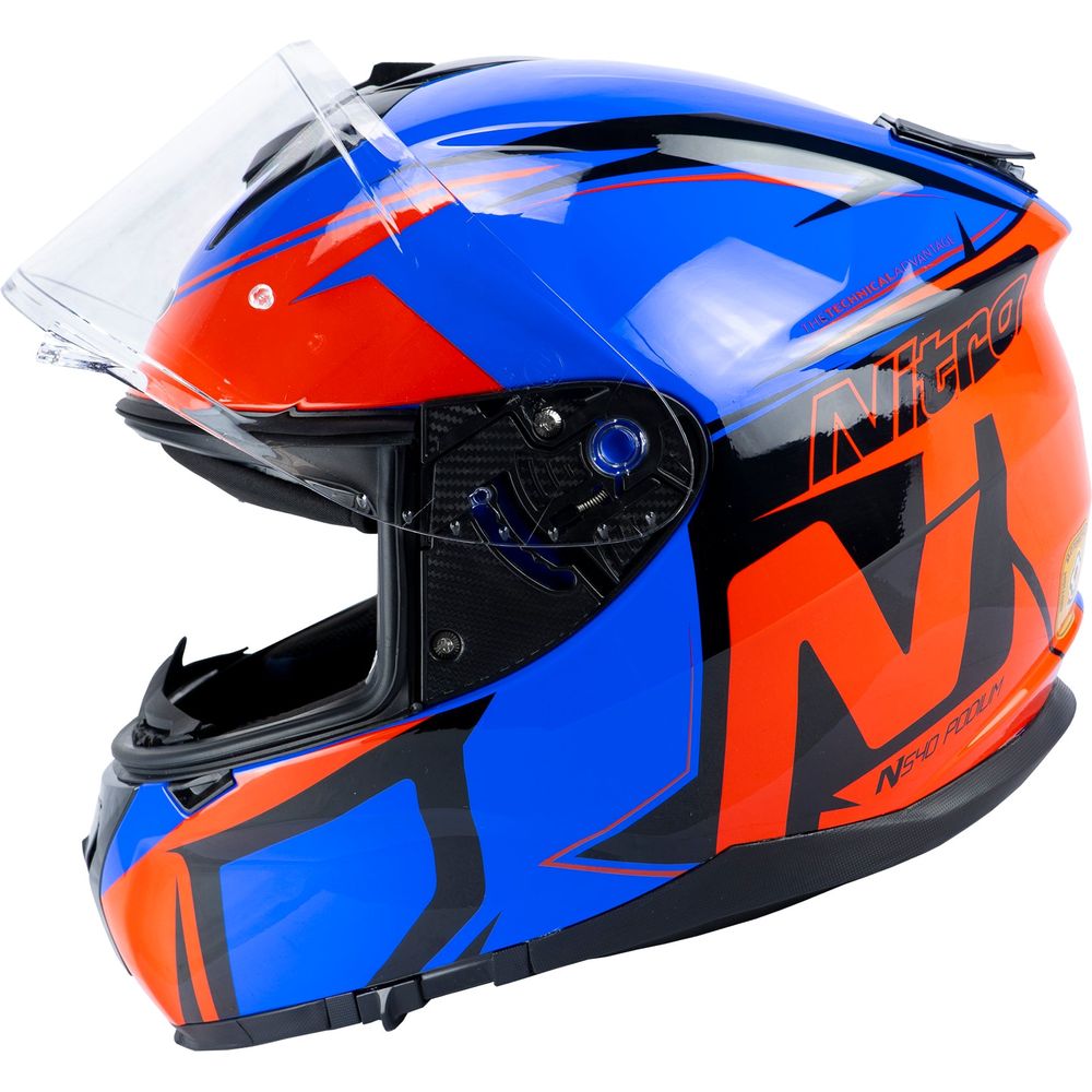 Nitro N540 DVS Podium Full Face Helmet Gloss Black / Blue / Safety Red