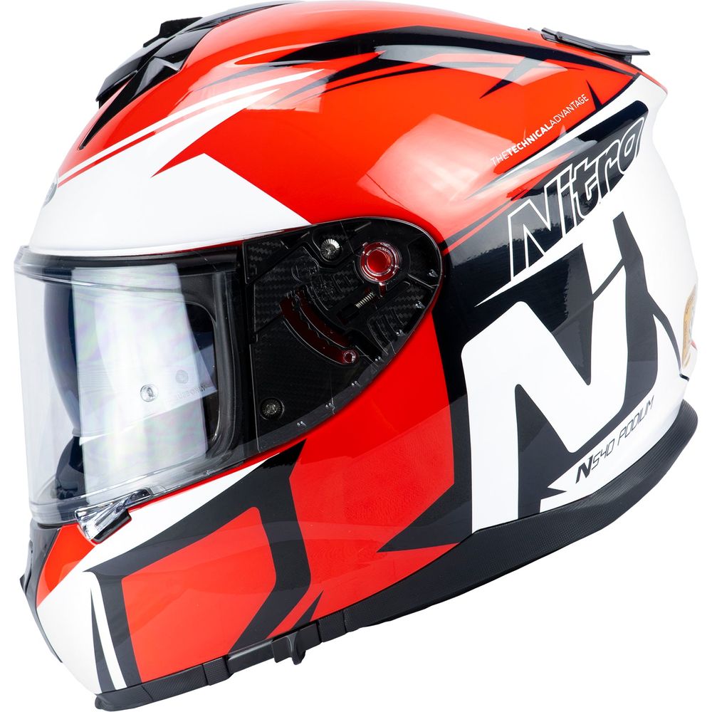 Nitro N540 DVS Podium Full Face Helmet Gloss White / Black / Red