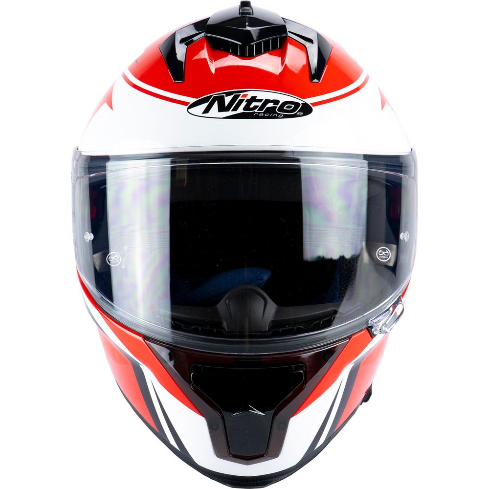 Nitro N540 DVS Podium Full Face Helmet Gloss White / Black / Red - FREE UK Shipping, FREE 365 Day Returns | Moto Central