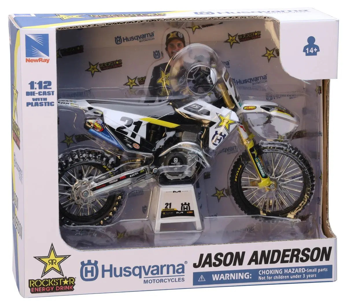 New-Ray Minimotor Husqvarna FC450 Rockstar Jason Anderson #21 - FREE UK Shipping, FREE 365 Day Returns | Moto Central