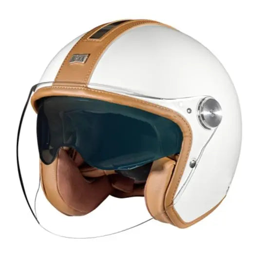 Nexx X.G30 Groovy Open Face Helmet White / Camel - FREE UK Shipping, FREE 365 Day Returns | Moto Central