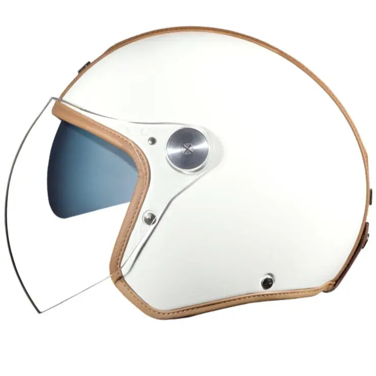 Nexx X.G30 Groovy Open Face Helmet White / Camel - FREE UK Shipping, FREE 365 Day Returns | Moto Central