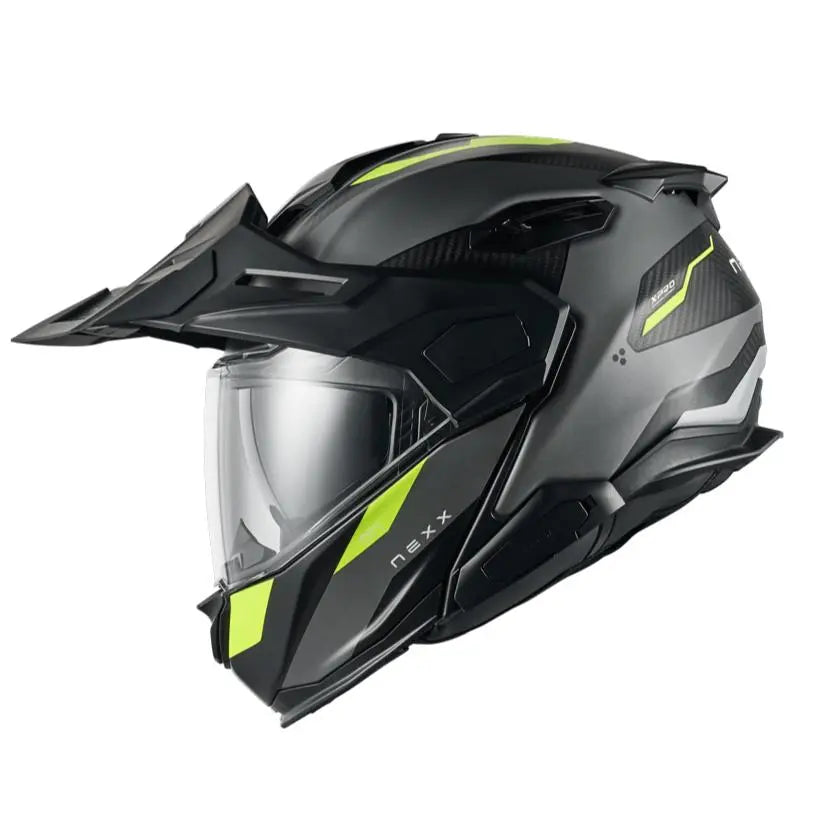 Nexx X.Lifecountry Terra Adventure Helmet Matt Grey / Neon Yellow - FREE UK Shipping, FREE 365 Day Returns | Moto Central