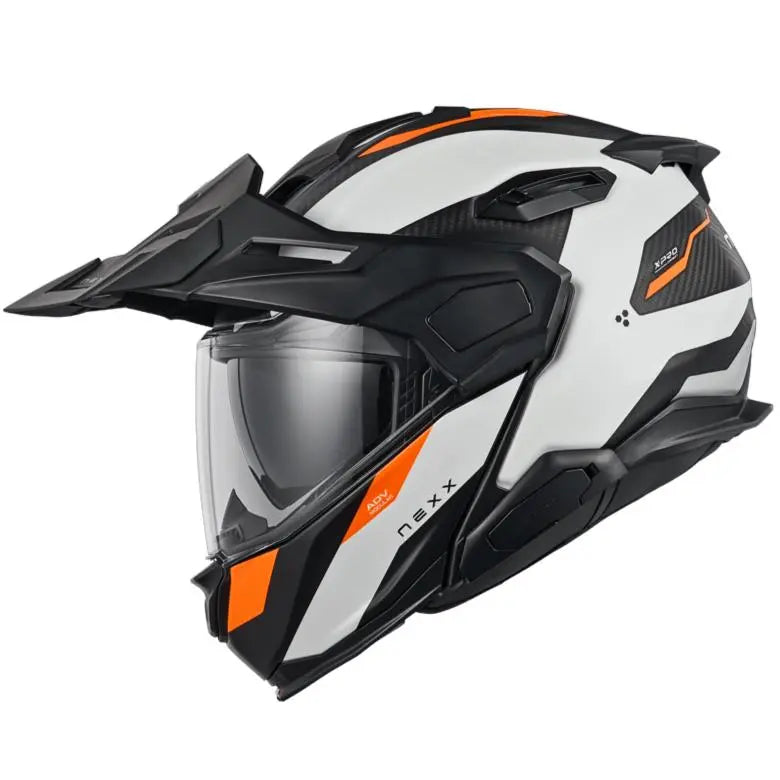 Nexx X.Lifecountry Terra Adventure Helmet Matt White / Orange - FREE UK Shipping, FREE 365 Day Returns | Moto Central