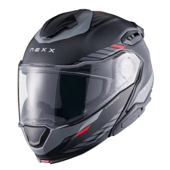 Nexx X.Lifetour Globe Flip Up Helmet Matt Black / Red - FREE UK Shipping, FREE 365 Day Returns | Moto Central