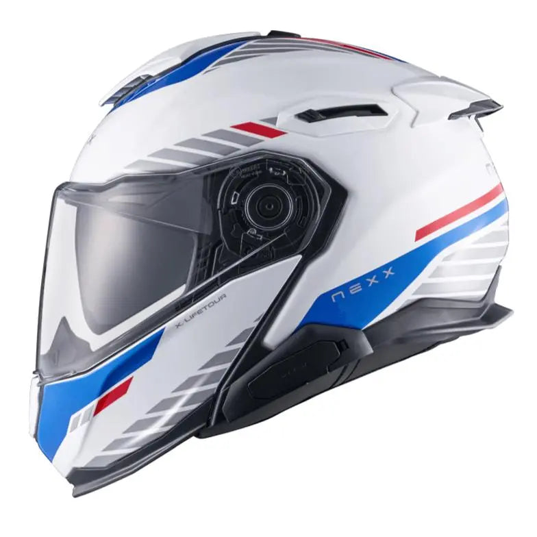 Nexx X.Lifetour Globe Flip Up Helmet White / Blue - FREE UK Shipping, FREE 365 Day Returns | Moto Central