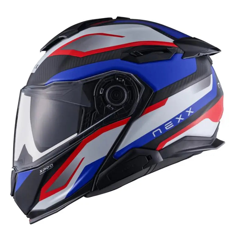 Nexx X.Lifetour Pro Mile Flip Up Helmet Matt Blue / Red - FREE UK Shipping, FREE 365 Day Returns | Moto Central