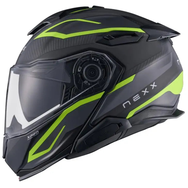 Nexx X.Lifetour Pro Mile Flip Up Helmet Matt Neon / Grey - FREE UK Shipping, FREE 365 Day Returns | Moto Central