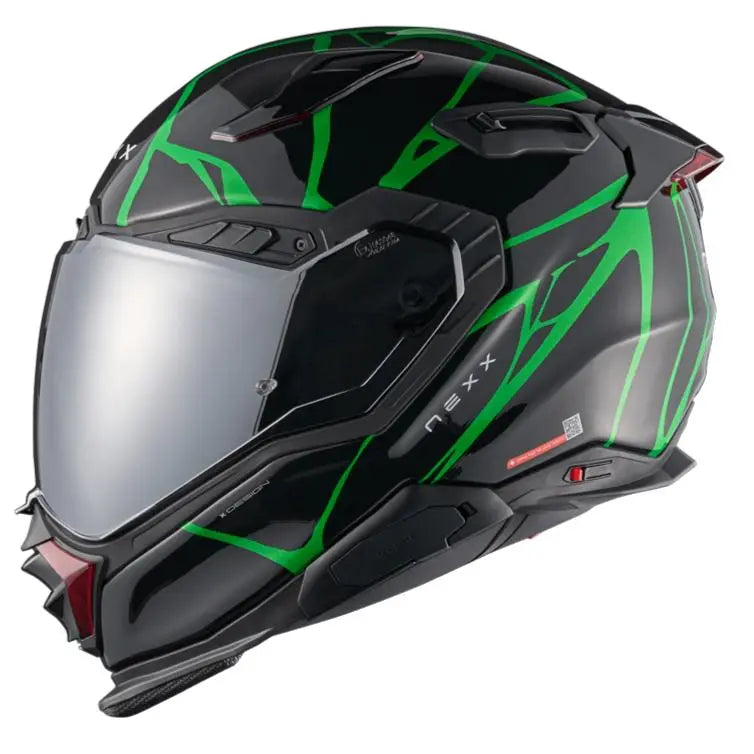 Nexx X.WST3 B-Side Full Face Helmet Black / Green - FREE UK Shipping, FREE 365 Day Returns | Moto Central