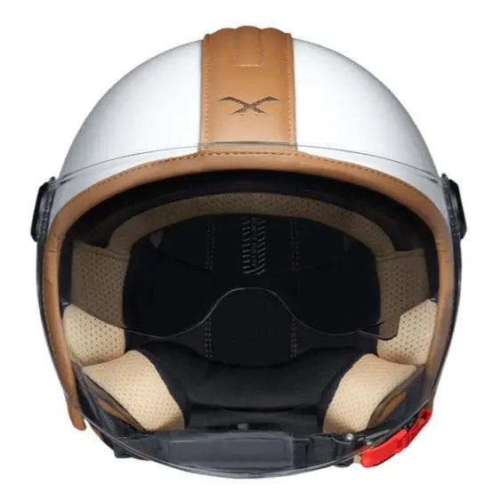 Nexx Y.10 Midtown Open Face Helmet White / Camel - FREE UK Shipping, FREE 365 Day Returns | Moto Central