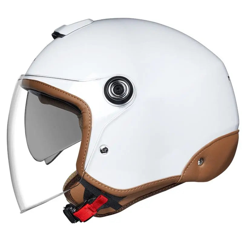 Nexx Y.10 Sunny Open Face Helmet White / Camel - FREE UK Shipping, FREE 365 Day Returns | Moto Central