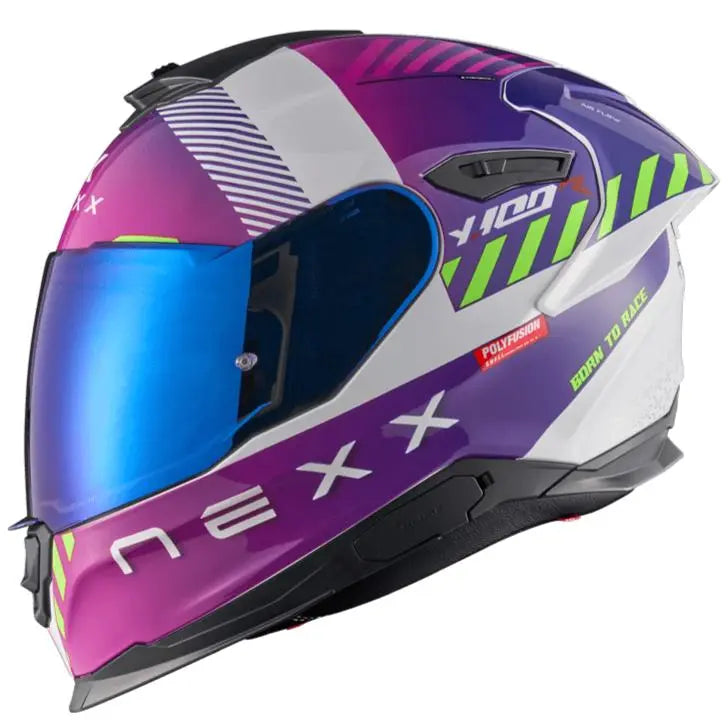 Nexx Y.100R Fade Full Face Helmet Purple / White - FREE UK Shipping, FREE 365 Day Returns | Moto Central