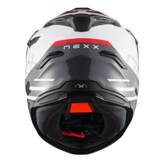 Nexx Y.TRAVL Quest Adventure Helmet White / Blue / Red - FREE UK Shipping, FREE 365 Day Returns | Moto Central