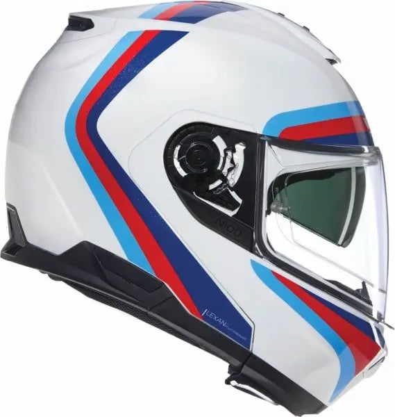 Nolan N100-6 Assoluto Modular White / Blue / Red  - FREE UK Shipping, FREE 365 Day Returns | Moto Central