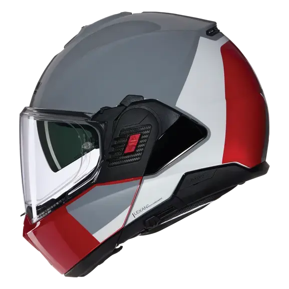 Nolan N120-1 Grafo Modular Grey / White / Red  - FREE UK Shipping, FREE 365 Day Returns | Moto Central