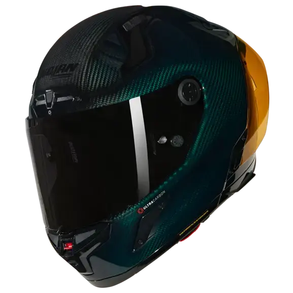 Nolan X-804 RS Liquido Green Carbon / Gold  - FREE UK Shipping, FREE 365 Day Returns | Moto Central