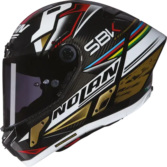 Nolan X-804 RS SBK Carbon / White / Gold / Red  - FREE UK Shipping, FREE 365 Day Returns | Moto Central