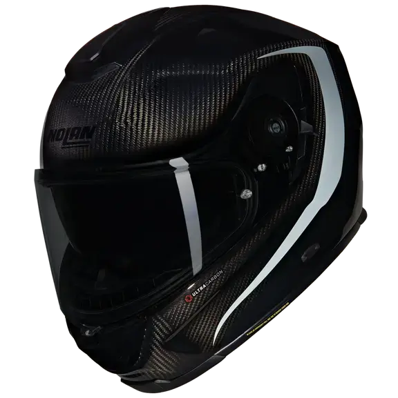 Nolan X-903 Ultra Carbon Intrigo Carbon / Black / White  - FREE UK Shipping, FREE 365 Day Returns | Moto Central