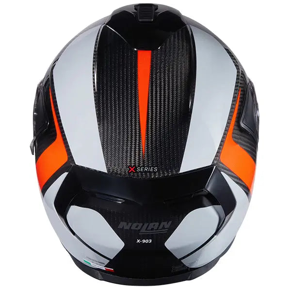 Nolan X-903 Ultra Carbon Intrigo Full Face Helmet Carbon / Orange / White - FREE UK Shipping, FREE 365 Day Returns | Moto Central