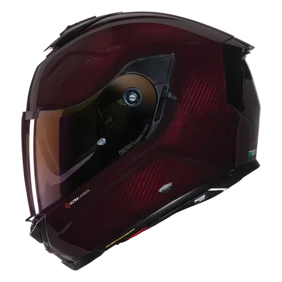 Nolan X-903 Ultra Carbon Liquido Liquid Red Carbon  - FREE UK Shipping, FREE 365 Day Returns | Moto Central