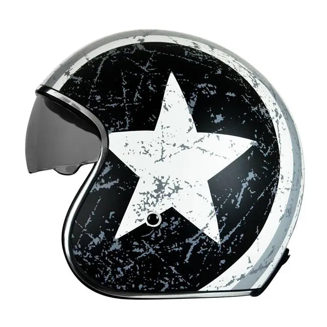 Origine Spirit Rebel Star Open Face Helmet Matt Grey  - FREE UK Shipping, FREE 365 Day Returns | Moto Central